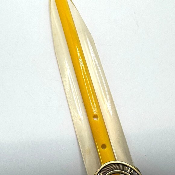 Matsuda Monsieur Nicole Vtg Yellow Vinyl Belt Buckle Japan 25 - 28\